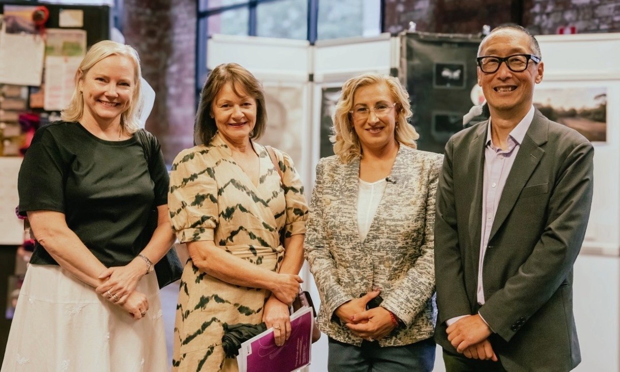 Researcher holding bottle