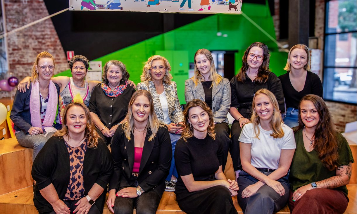 Program participants at the recent 10th anniversary celebration. Dr Marietta Martinovic top centre. Credit: Natalie Edge Photography