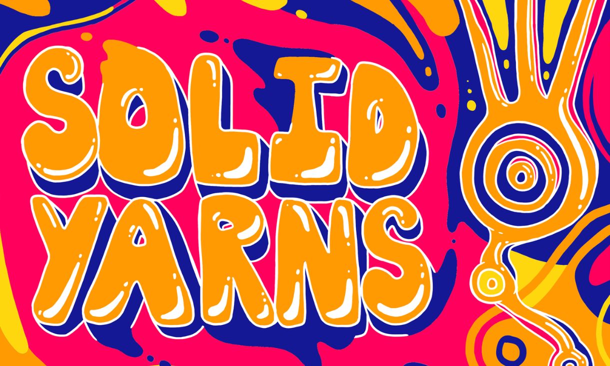 Solid Yarns Podcast logo, artwork created by Tyrown Waigana.