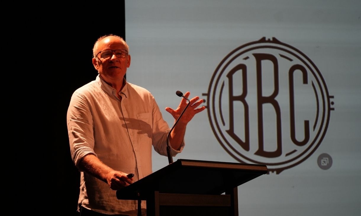 Adjunct Professor Jock Given from Swinbourne, School of Social Sciences, Media, Film and Education, gave the opening keynote for the Symposium. Image: Mairead Foley