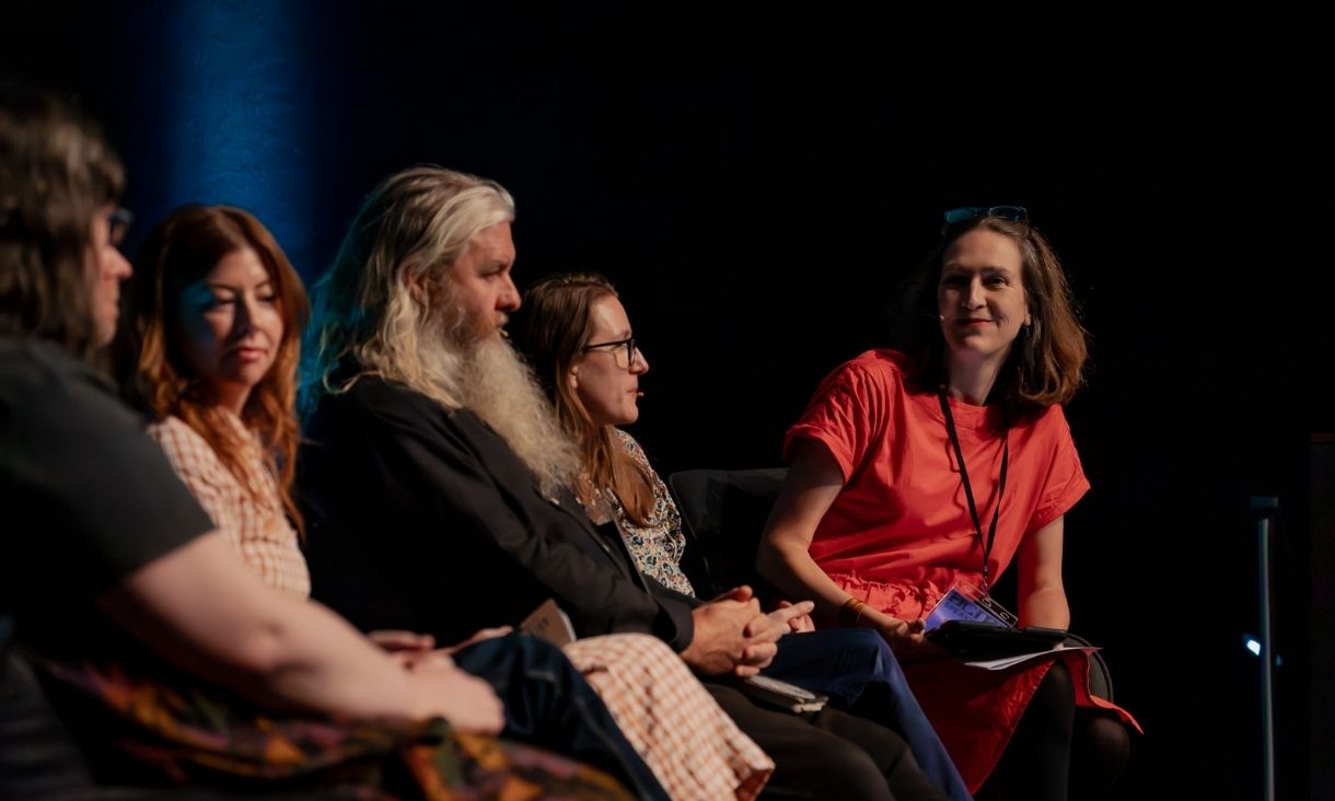 Professor Sarah Teasley moderated a panel on digital culture. Credit: Matto Lucas