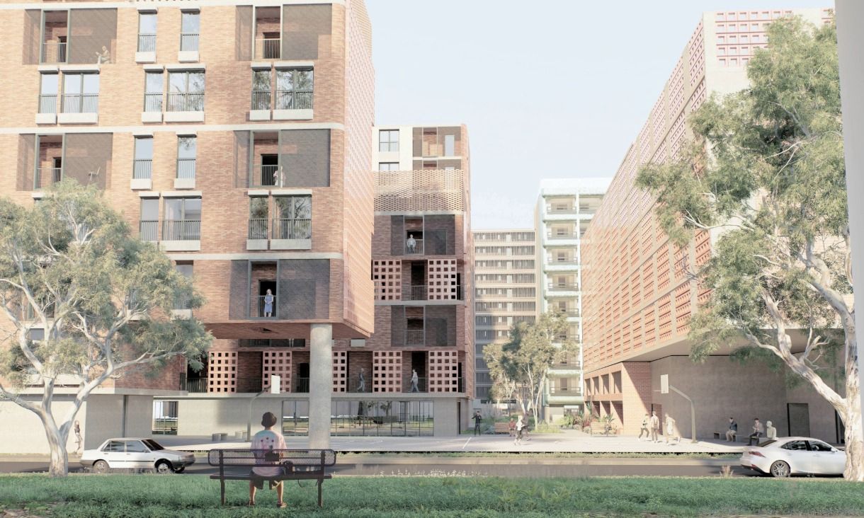 Renders showing what an alternative redevelopment option would look like. Credit: RMIT University & OFFICE. 