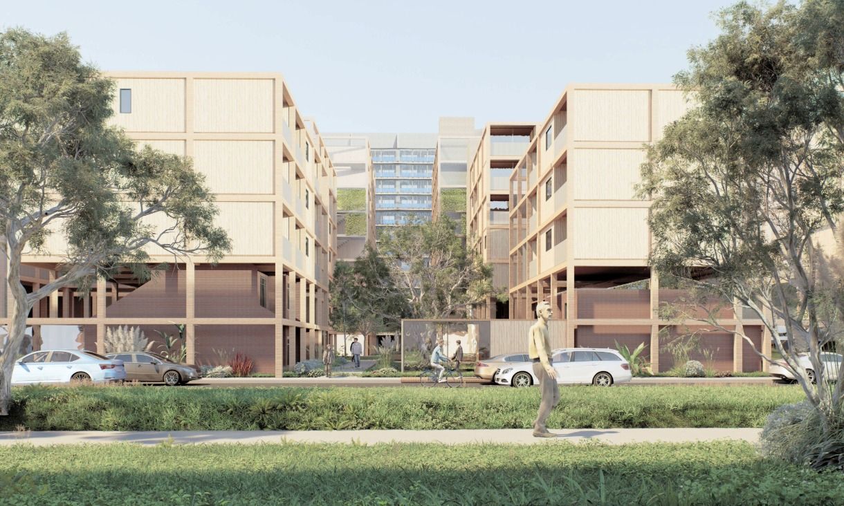 Renders showing what an alternative redevelopment option would look like. Credit: RMIT University & OFFICE. 