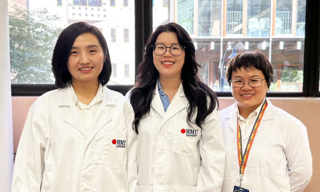 The research team: Dr Lei Bao, Nan Nan and Dr Haiyan Li