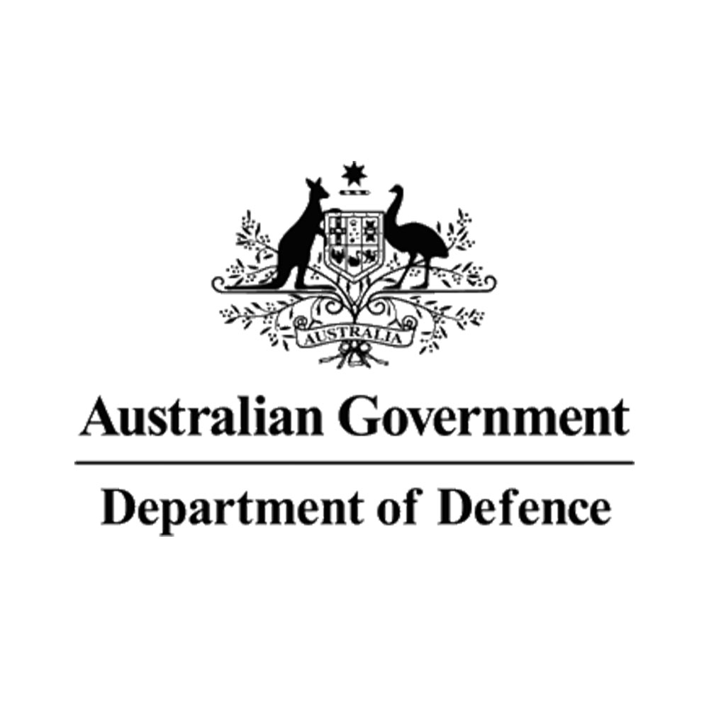 Black and white logo of Australian Department of Defence