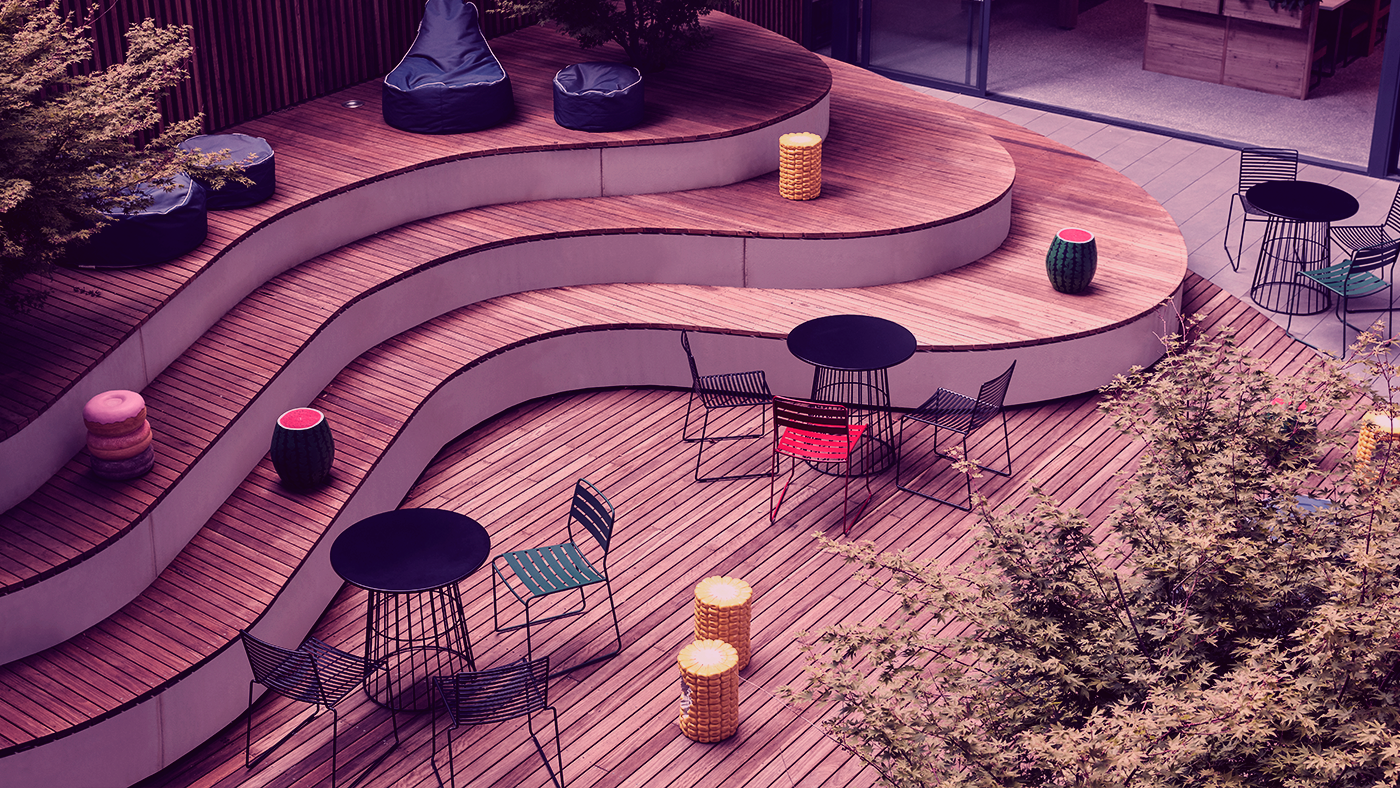 Tiered outdoor seating